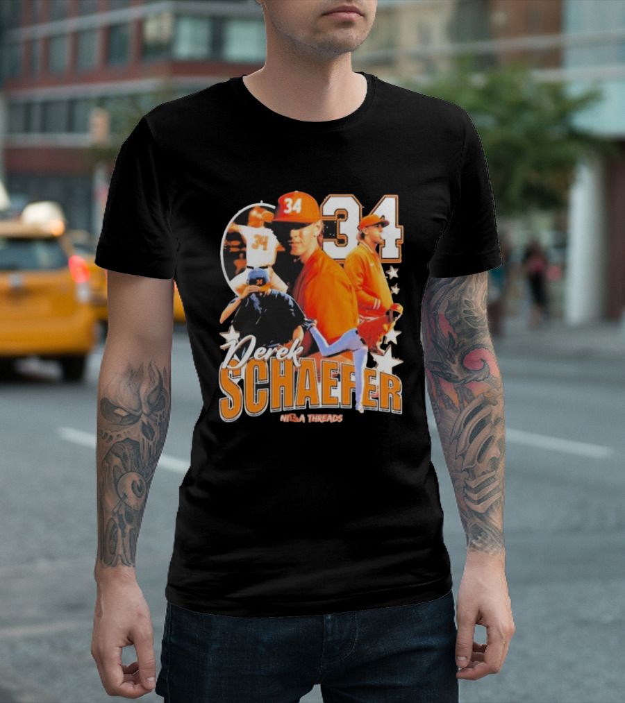 Derek Schaefer 34 Ninja Threads Baseball Star Athletic T-Shirt