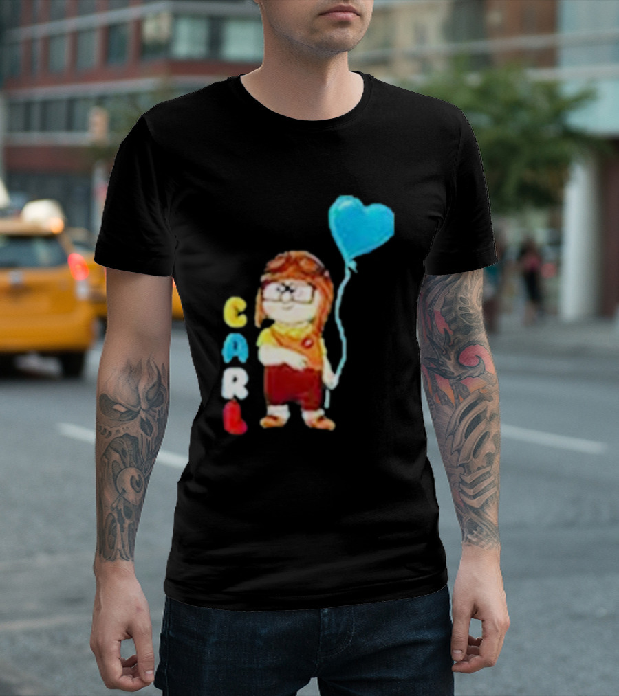 Disney Pixar Up Carl Holding Heart Balloon Couples T-Shirt