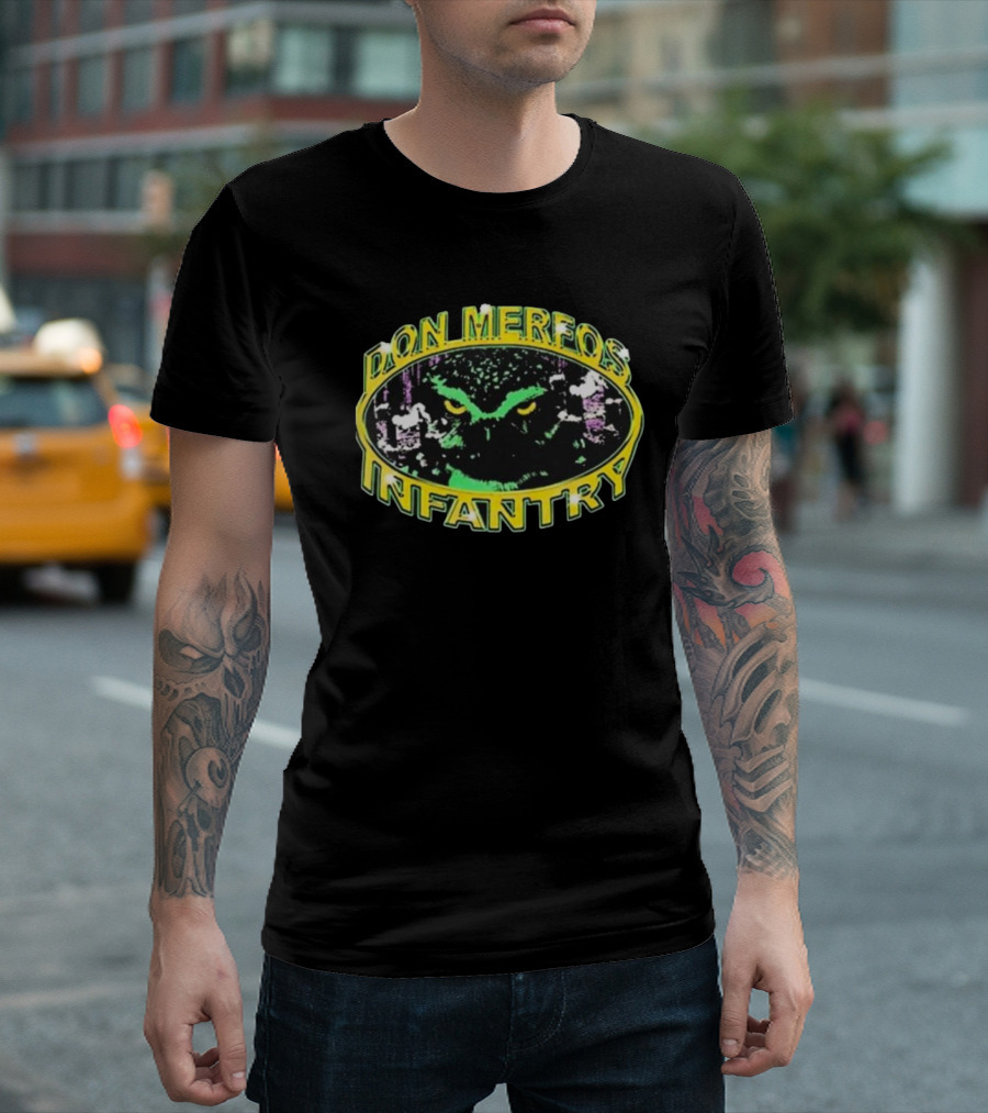 Don Merfos Infantry Owl Eyes Icon Oval Frame T-Shirt
