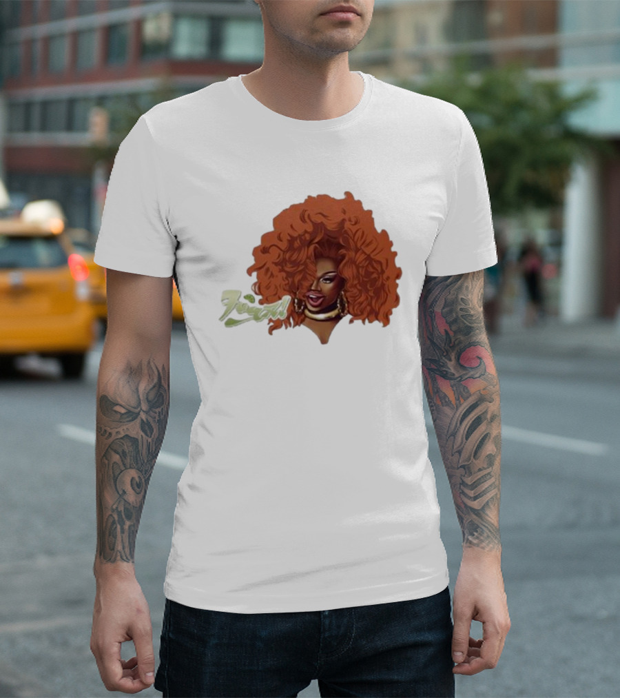 Drag Queen Sunami Foam Iconic Curly Hair T-Shirt