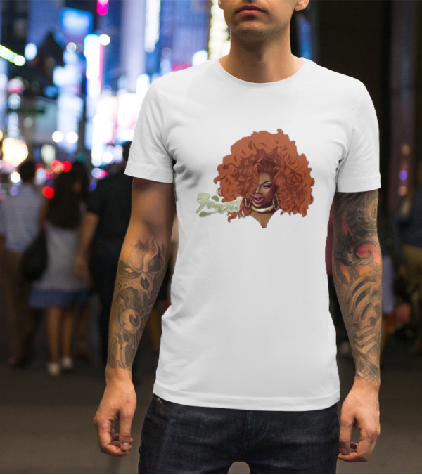 Drag Queen Sunami Foam Iconic Curly Hair T-Shirt