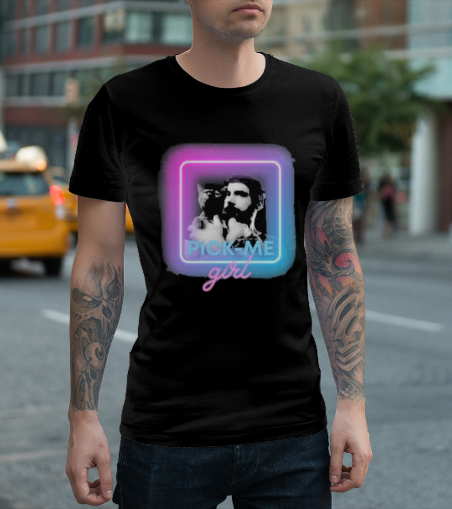 Pick Me Girl Neon Cat Square T-Shirt