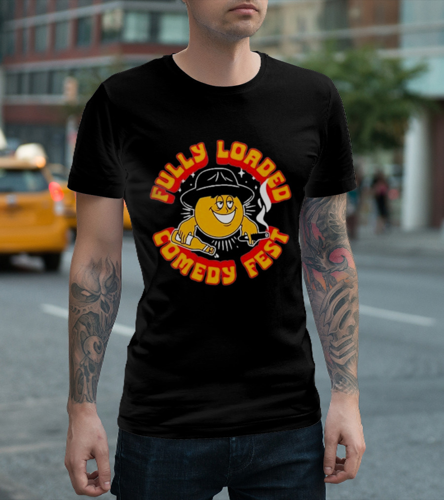 Bert Kreischer Fully Loaded Comedy Fest 2024 Smoking Bottle Hat Emblem T-Shirt