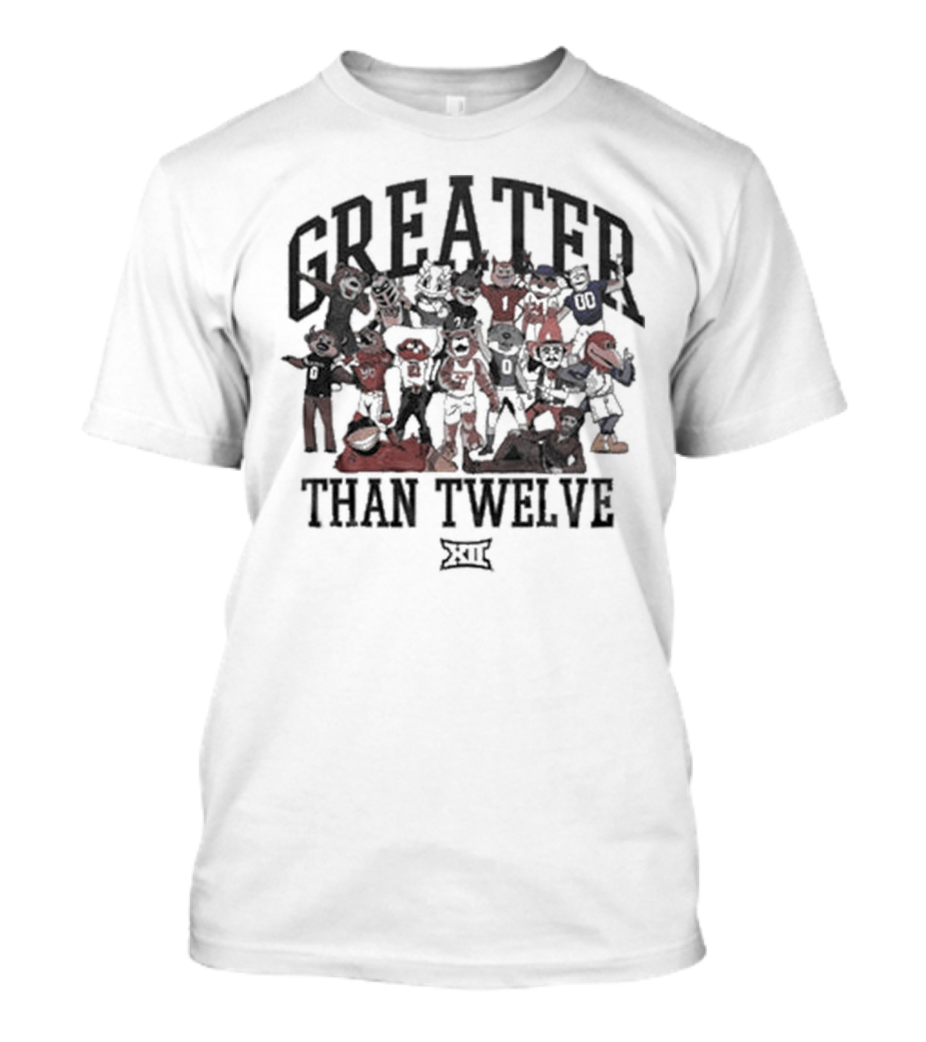 Greater Than Twelve Big 12 Mascot Family T-Shirt