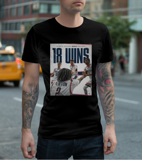 Single Season Bigeast Record 18 Wins UConn Basketball Team T-Shirt