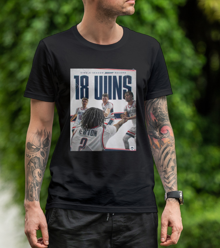 Single Season Bigeast Record 18 Wins UConn Basketball Team T-Shirt