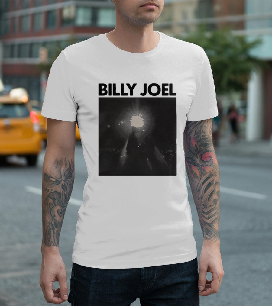 Billy Joel Concert Photo With Bright Light Backdrop T-Shirt