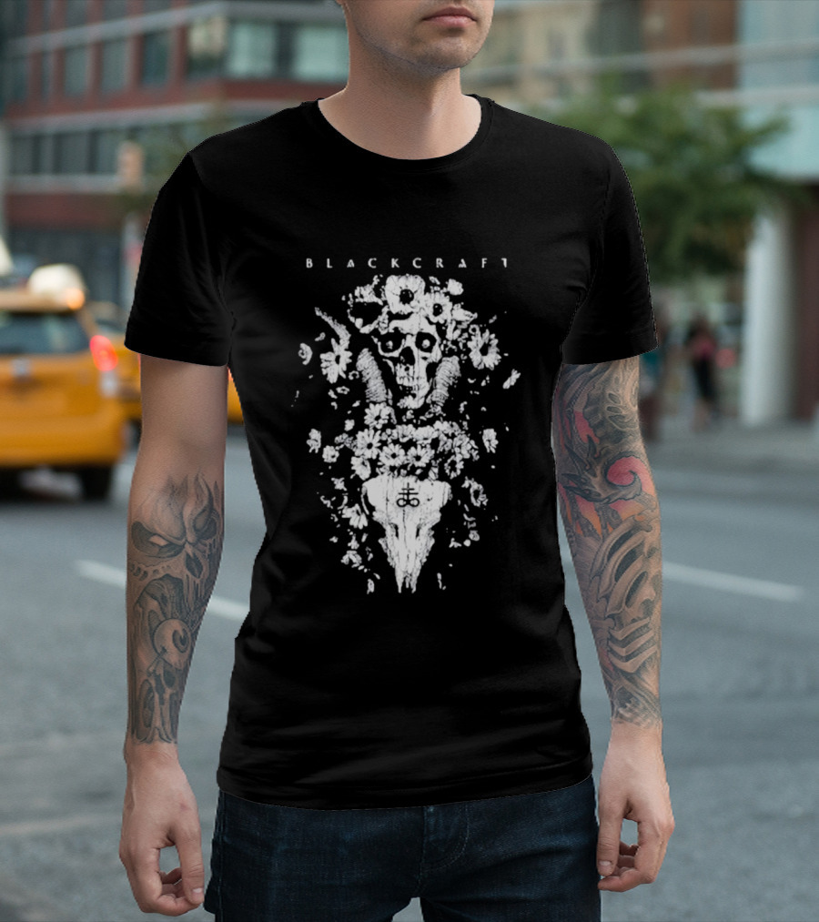 Blackcraft Cult Skull Floral Symbol Midsommar T-Shirt