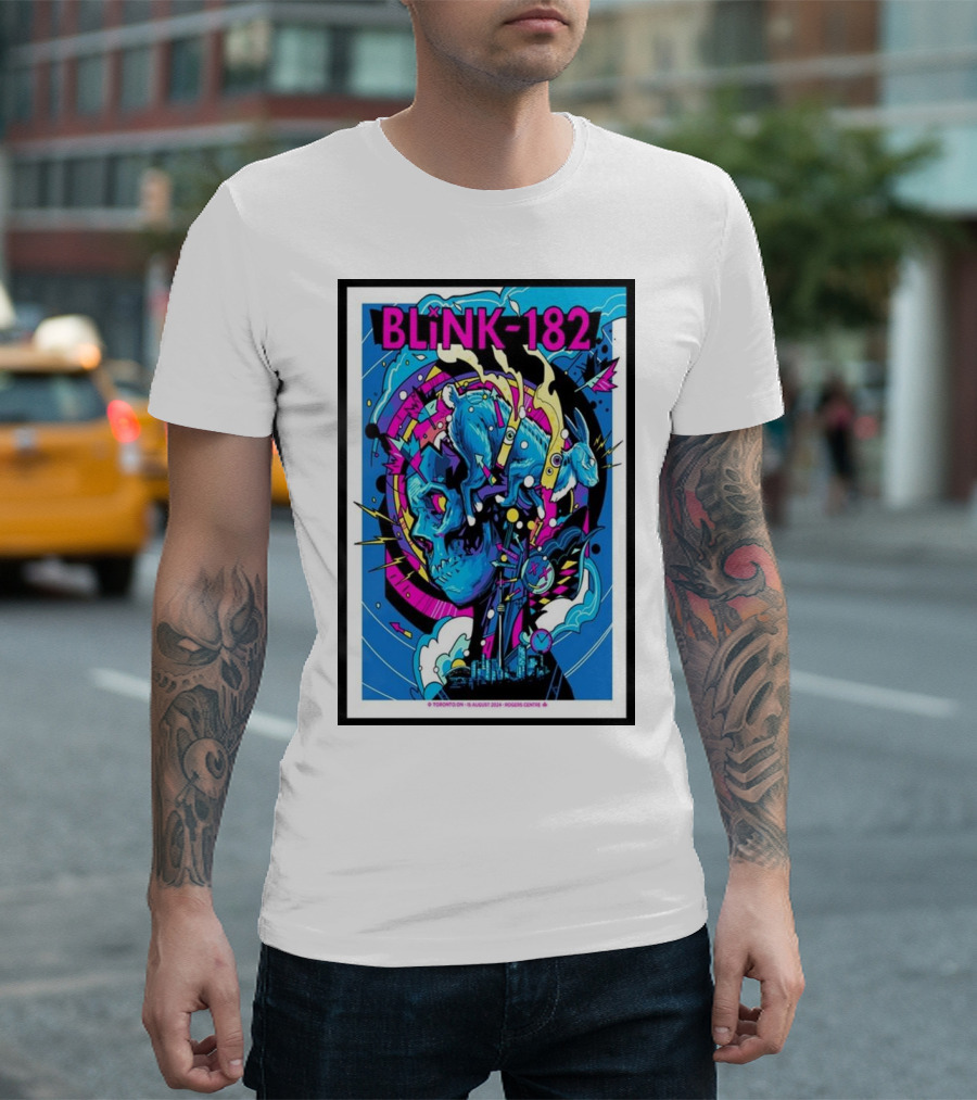 BLINK-182 Toronto ON Rogers Centre August 15 2024 Psychedelic Skull T-Shirt