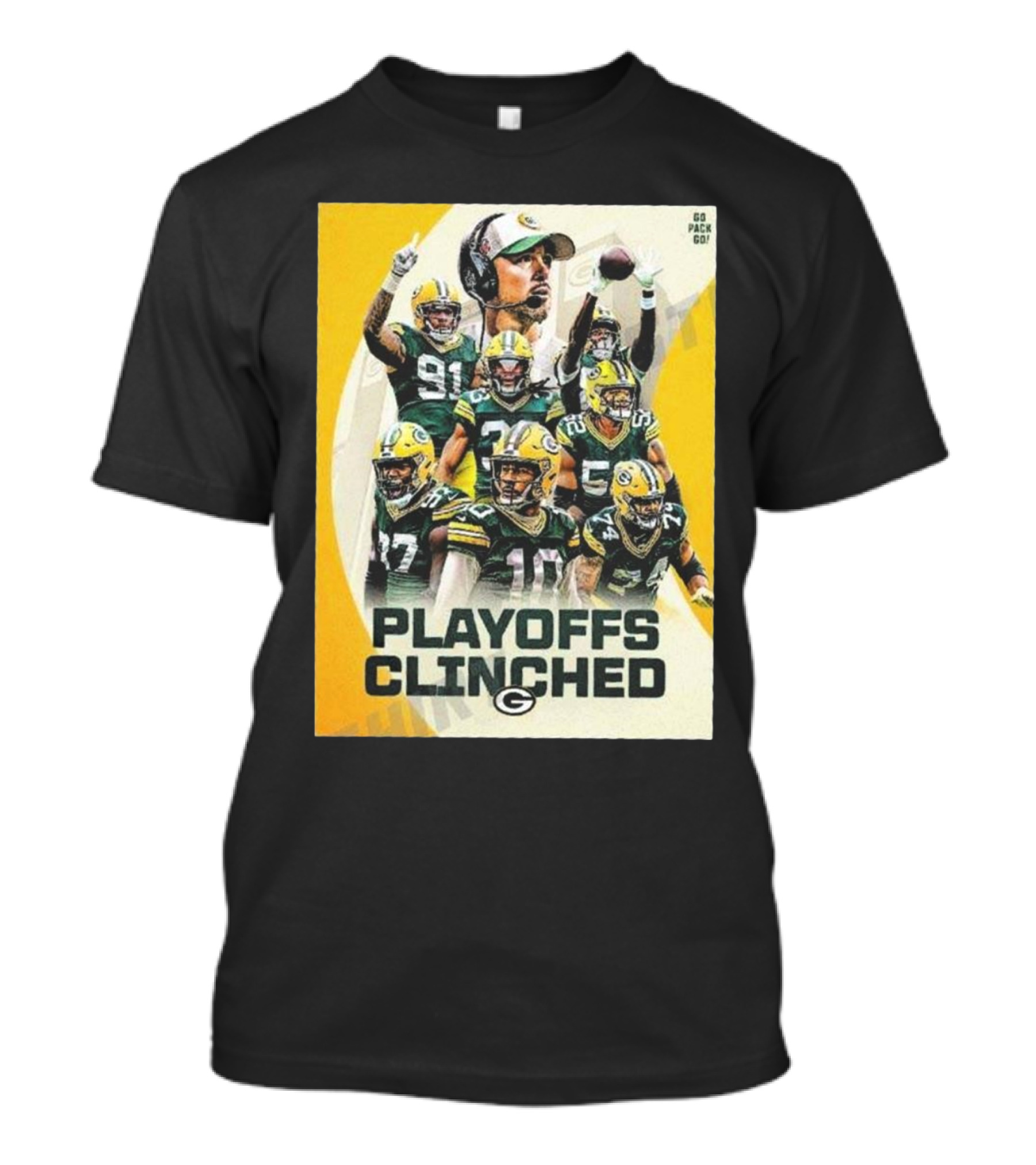 Go Pack Go Playoffs Clinched Green Bay Packers T-Shirt