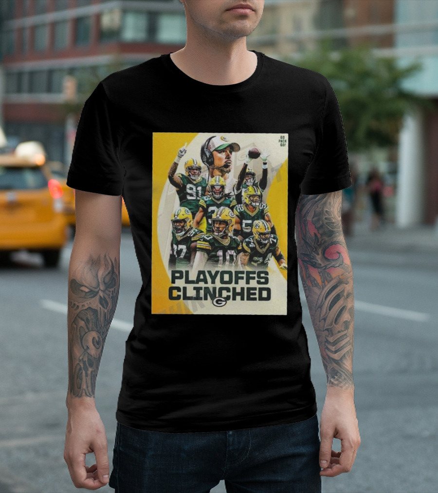 Go Pack Go Playoffs Clinched Green Bay Packers T-Shirt