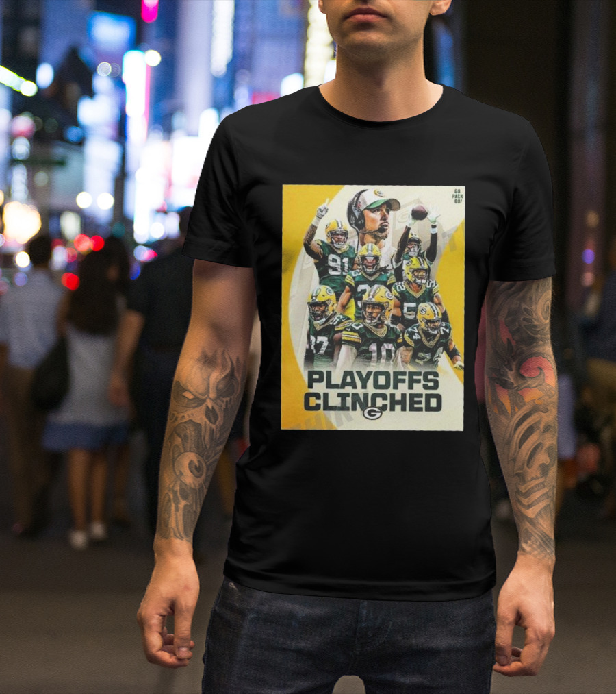 Go Pack Go Playoffs Clinched Green Bay Packers T-Shirt