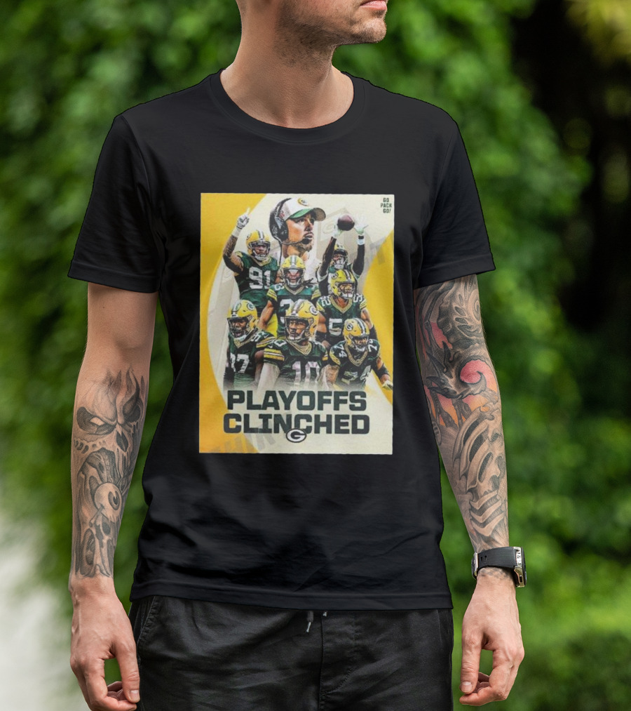Go Pack Go Playoffs Clinched Green Bay Packers T-Shirt