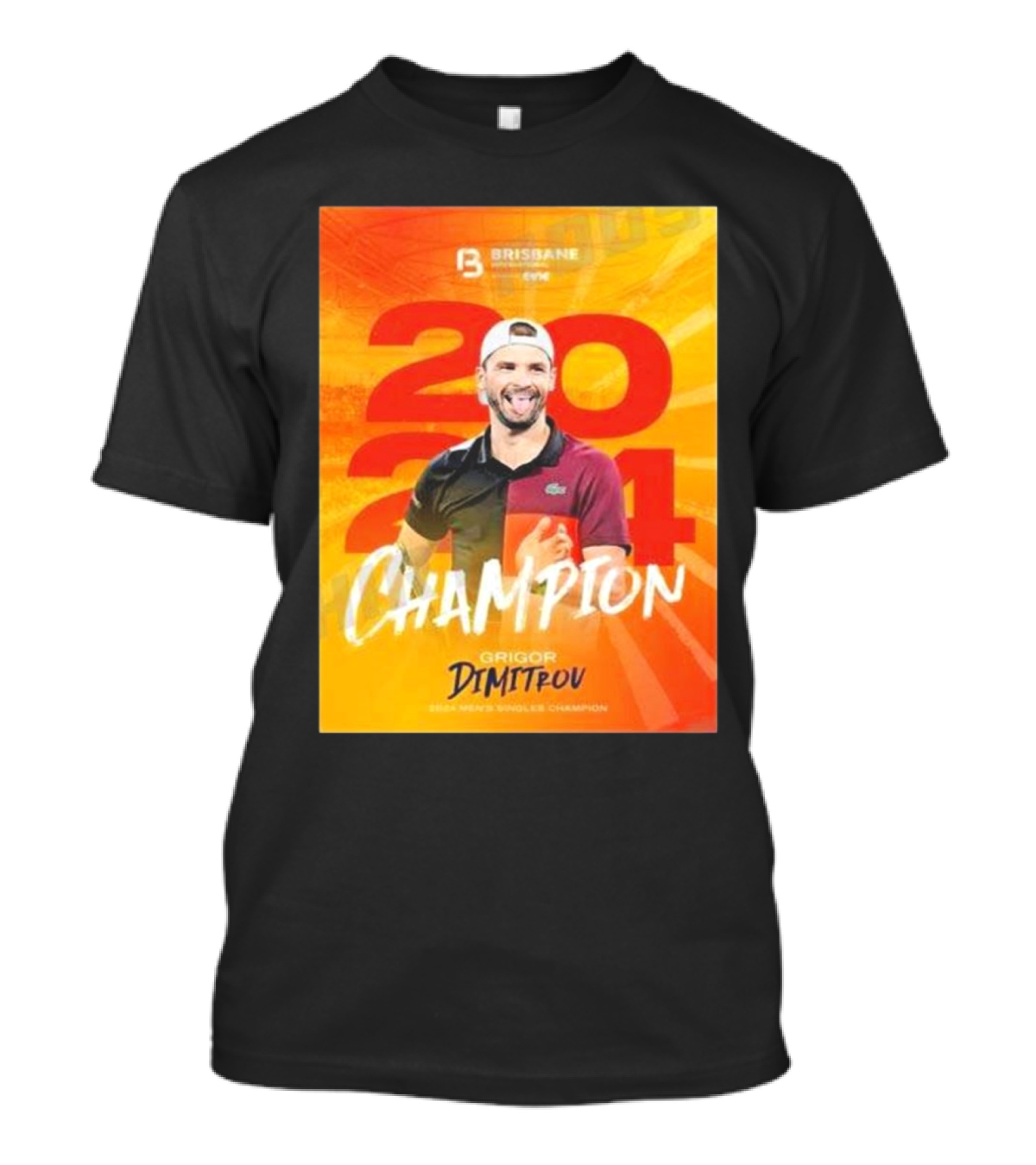 Brisbane 2024 Champion Grigor Dimitrov Men's Singles Tennis T-Shirt