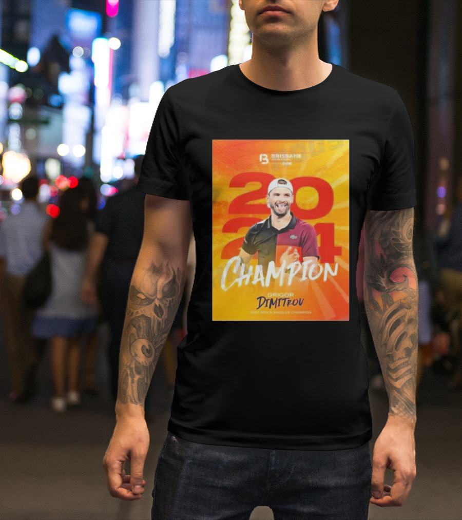 Brisbane 2024 Champion Grigor Dimitrov Men's Singles Tennis T-Shirt