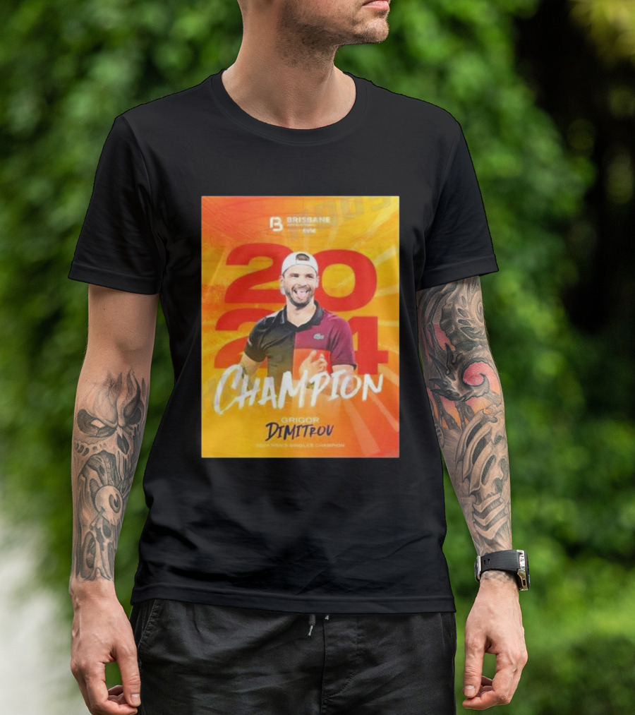 Brisbane 2024 Champion Grigor Dimitrov Men's Singles Tennis T-Shirt
