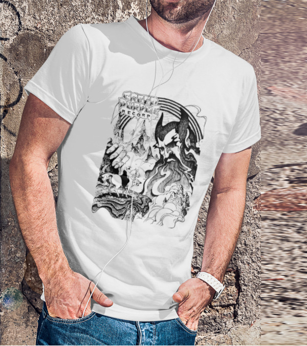 Creep Purple Records Devil Mountain Landscape With Horse And Rainbow T-Shirt