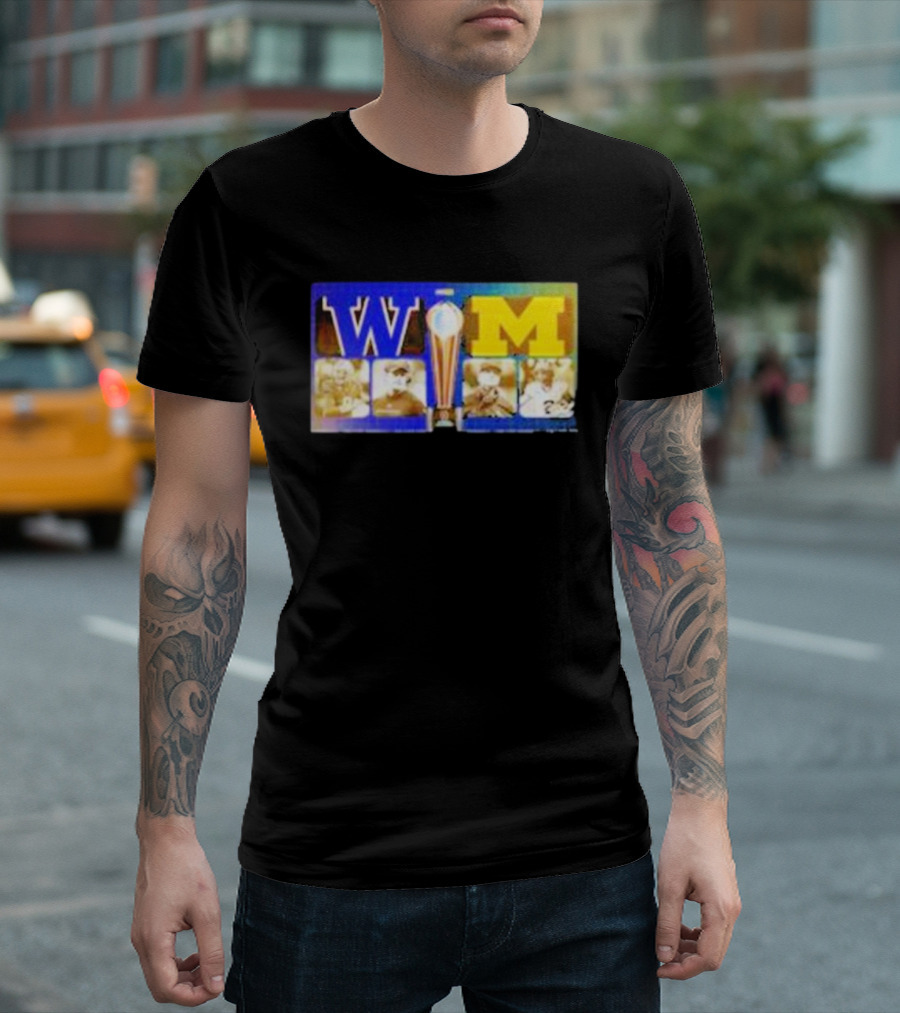 Washington W Vs. Michigan M National Championship Game Trophy Monday T-Shirt