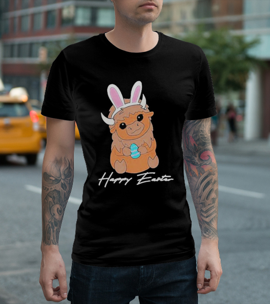 Happy Easter Buffalo Bunny With Ears And Egg T-Shirt