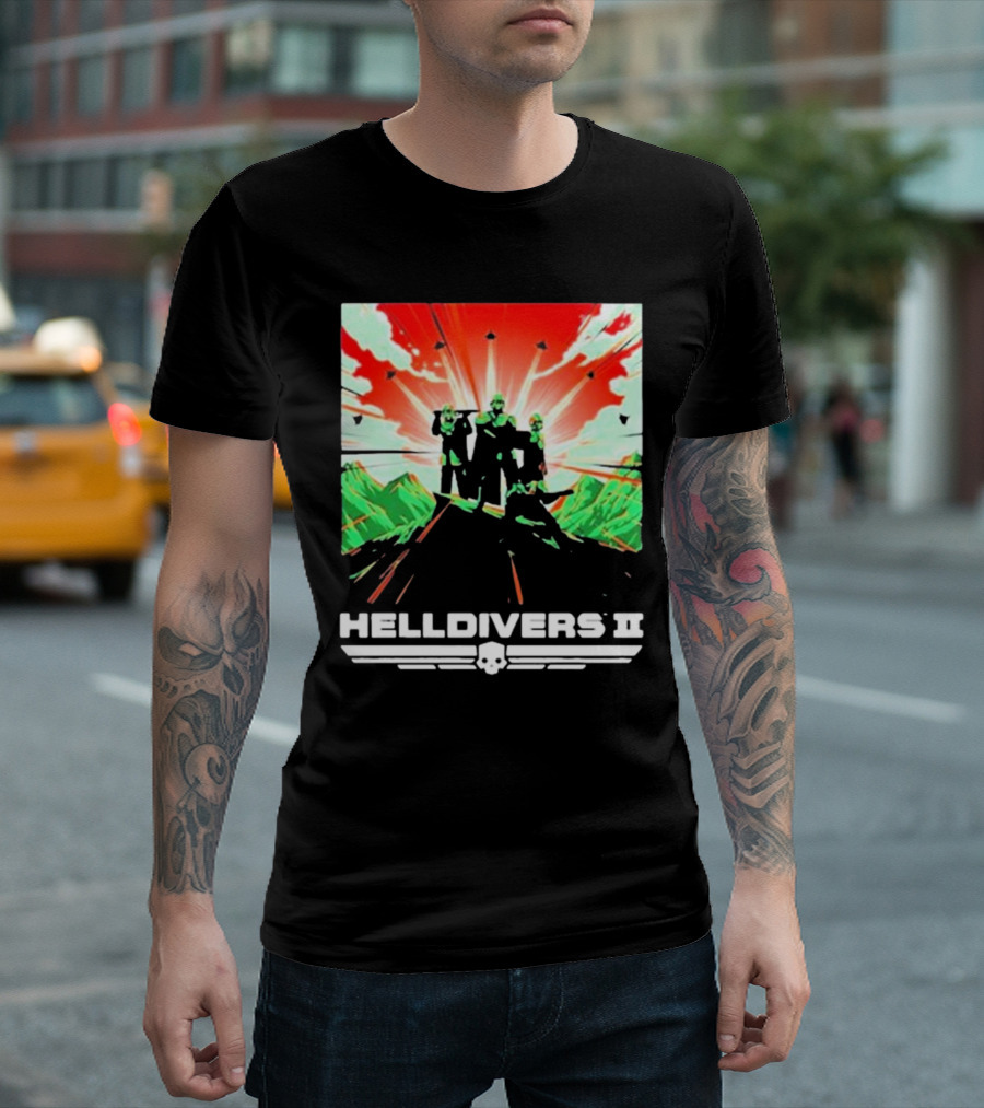 HELLDIVERS II Colorful Video Game Artwork T-Shirt