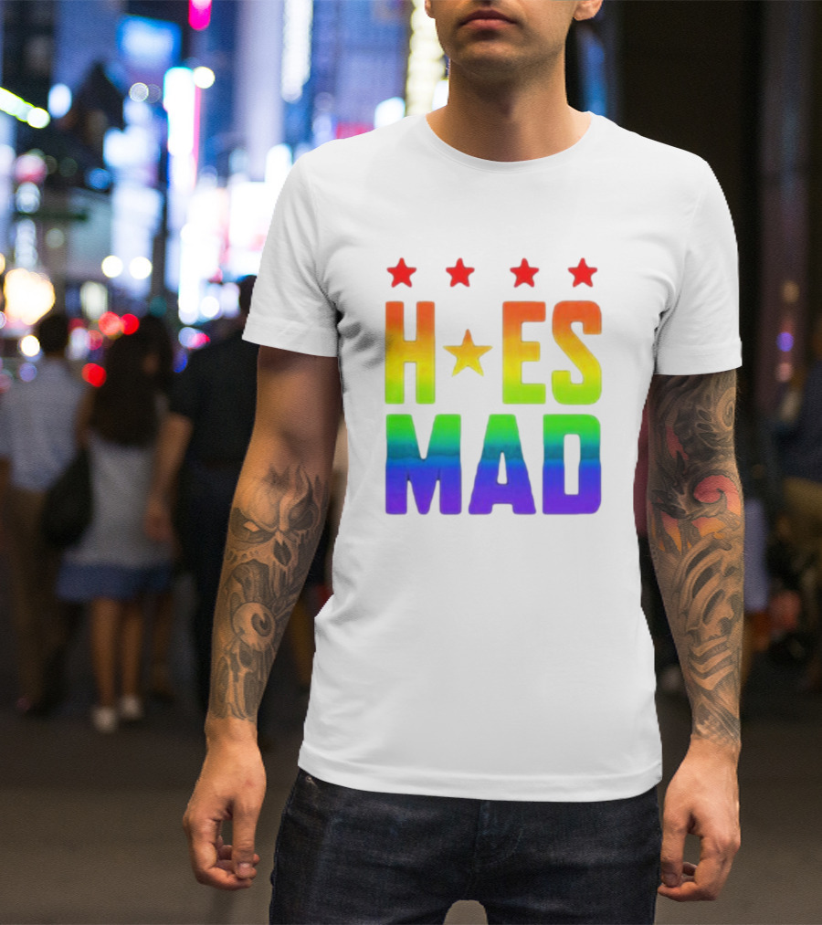 Hoes Mad Rainbow Stars Pride T-Shirt