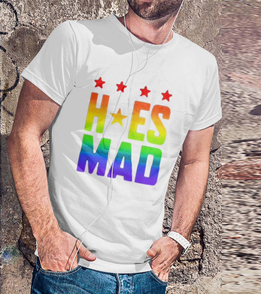 Hoes Mad Rainbow Stars Pride T-Shirt