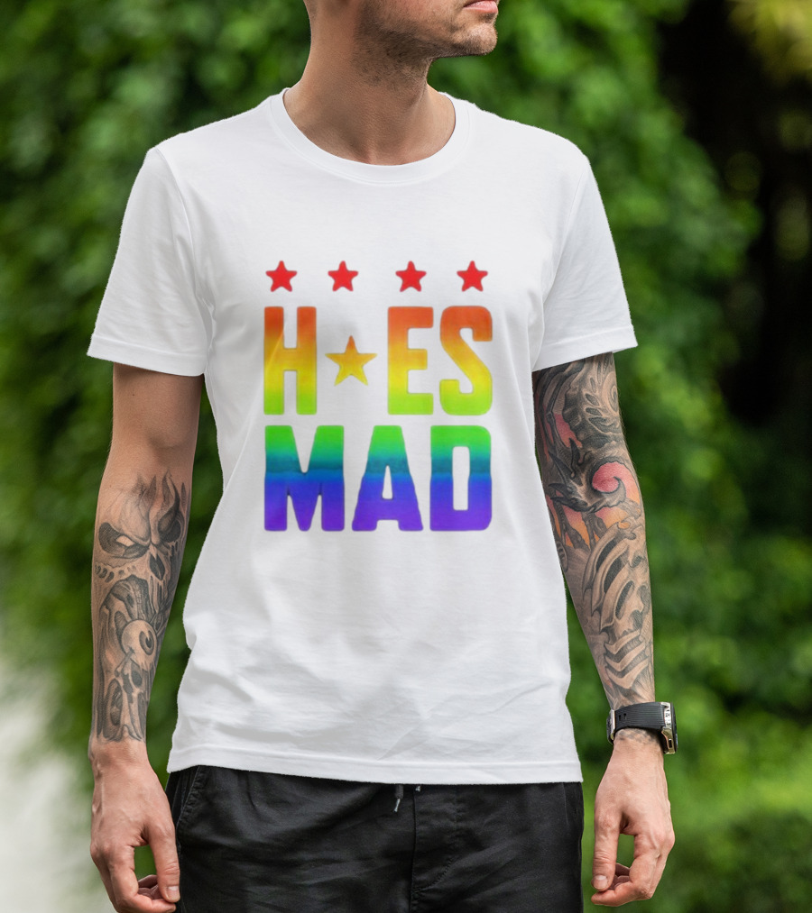Hoes Mad Rainbow Stars Pride T-Shirt