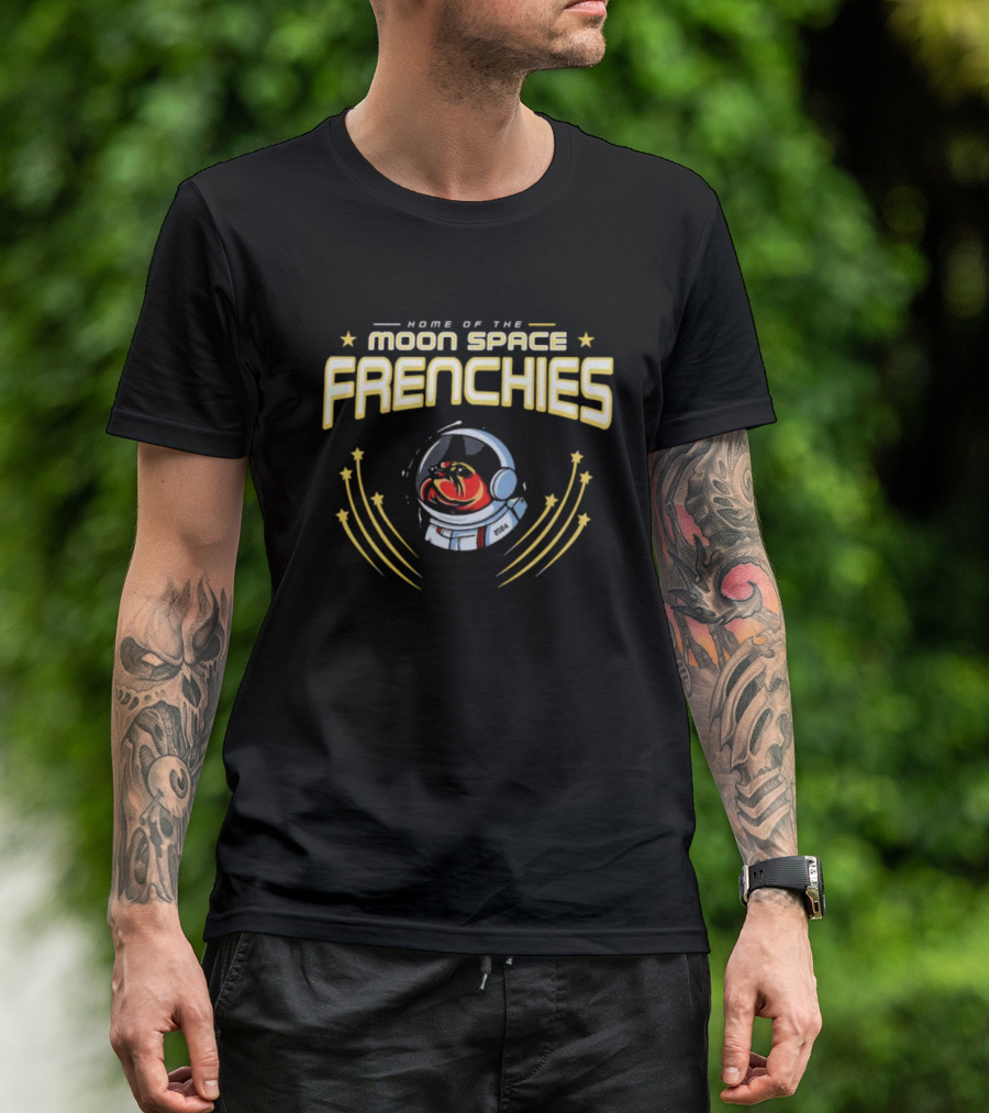 Moon Space Frenchies Astronaut 2024 Adventure T-Shirt