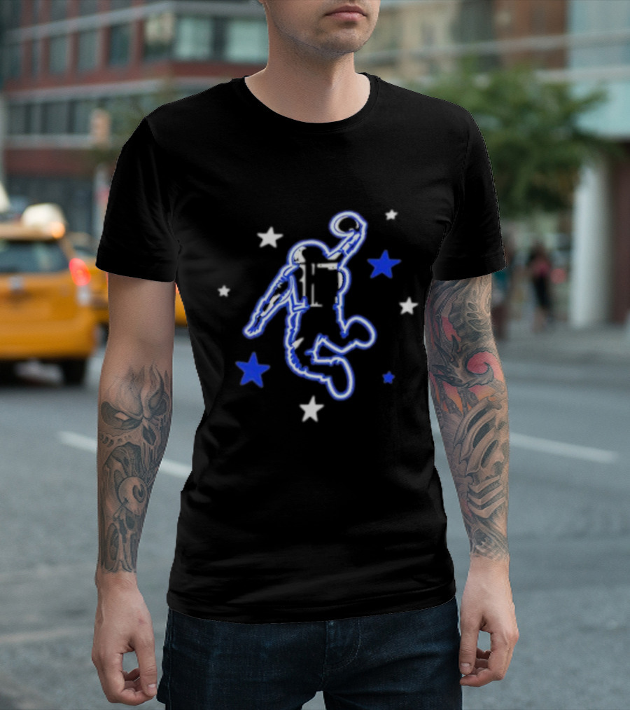Houston Rockets Hometown Heroes Astronaut Dunk With Blue And White Stars T-Shirt