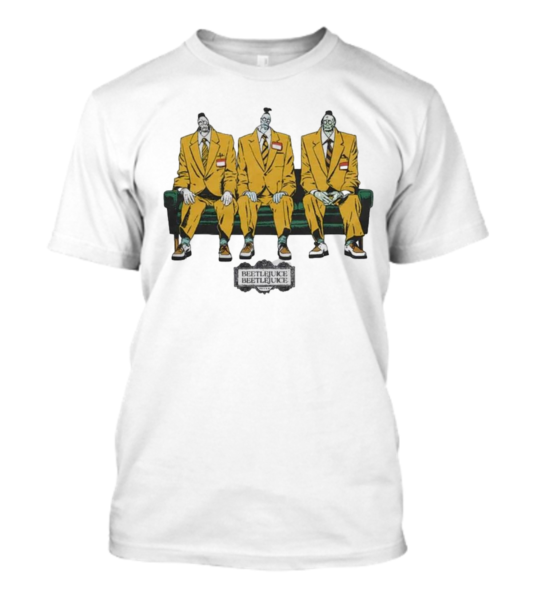 Beetlejuice Beetlejuice Beetlejuice Jeff Bob Dave Trio On Couch T-Shirt