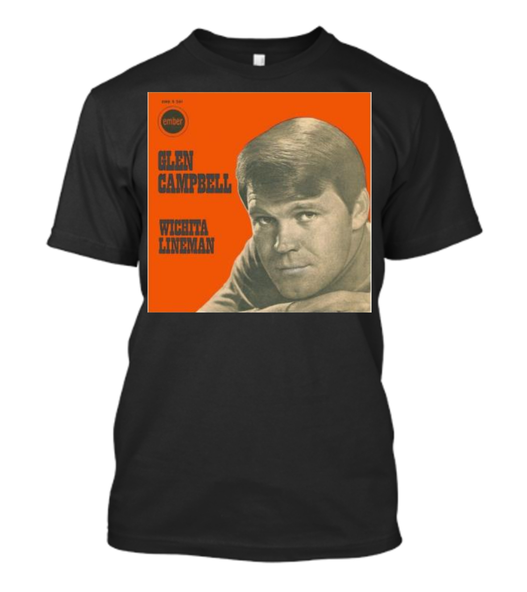Glen Campbell Wichita Lineman Ember Records Cover T-Shirt