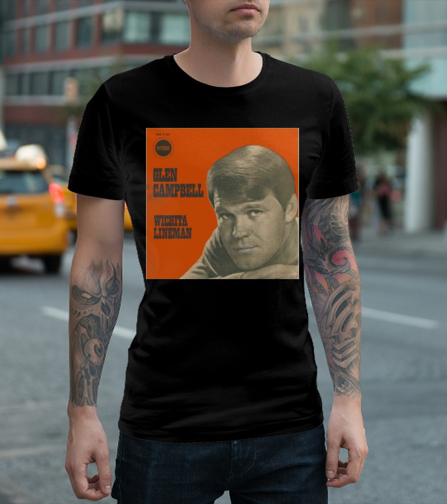 Glen Campbell Wichita Lineman Ember Records Cover T-Shirt