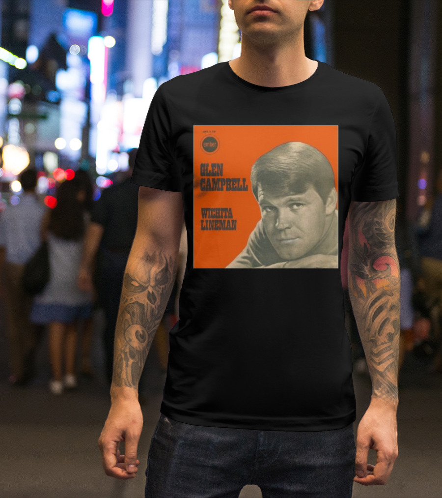 Glen Campbell Wichita Lineman Ember Records Cover T-Shirt