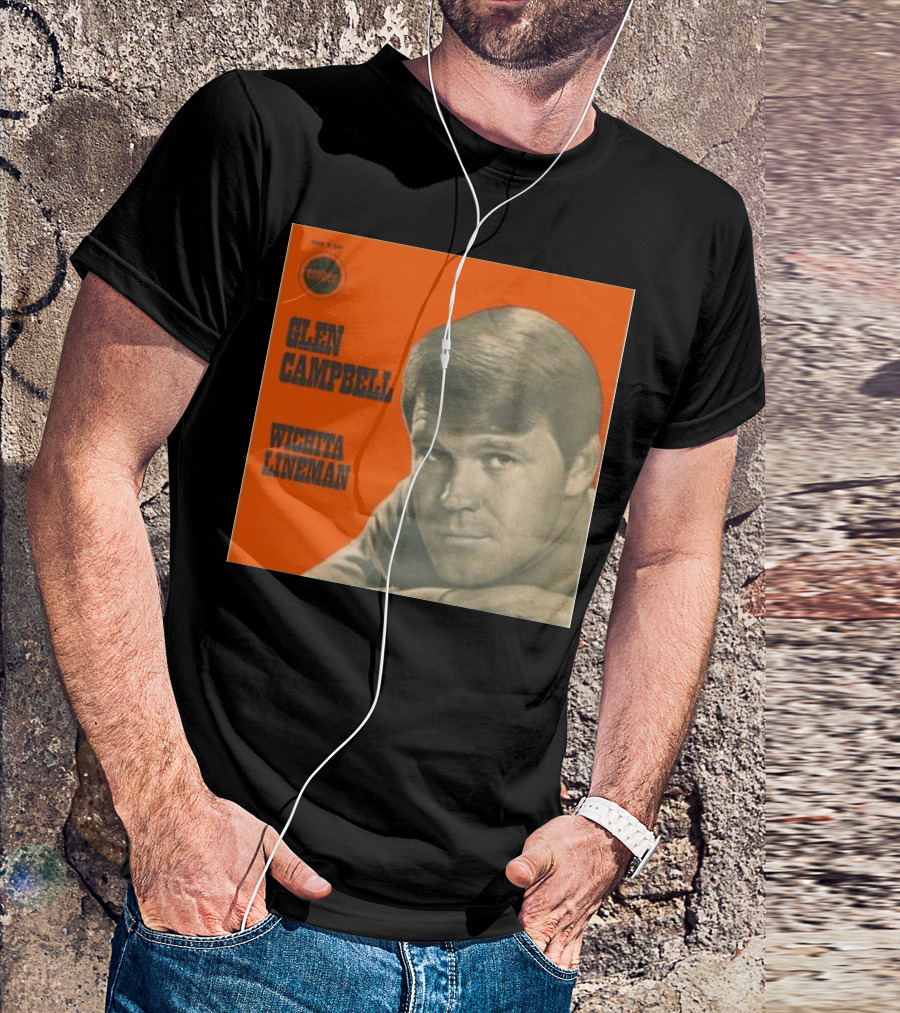 Glen Campbell Wichita Lineman Ember Records Cover T-Shirt