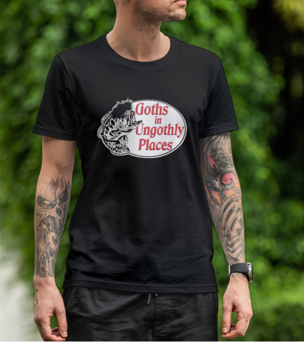 Goths In Ungothly Places Fish Emblem T-Shirt