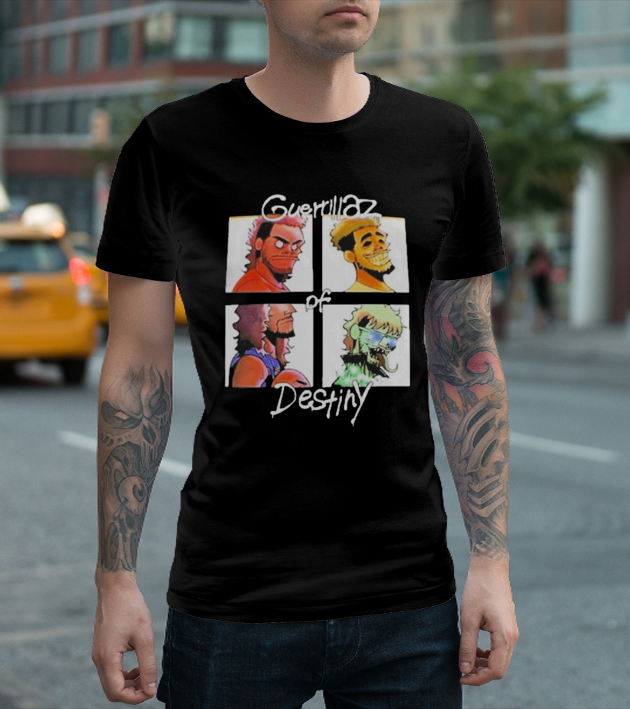 Guerrillaz of Destiny Cartoon Quartet Pop Culture Faces T-Shirt