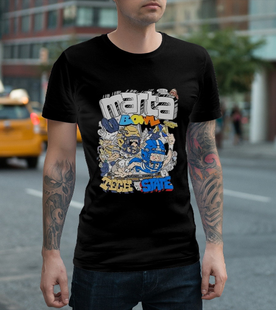 Marta Bowl Tech Vs State Football Clash T-Shirt