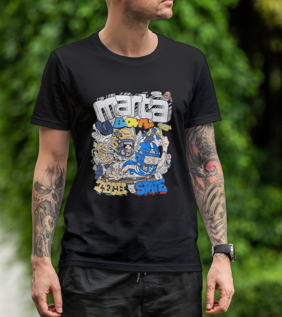 Marta Bowl Tech Vs State Football Clash T-Shirt
