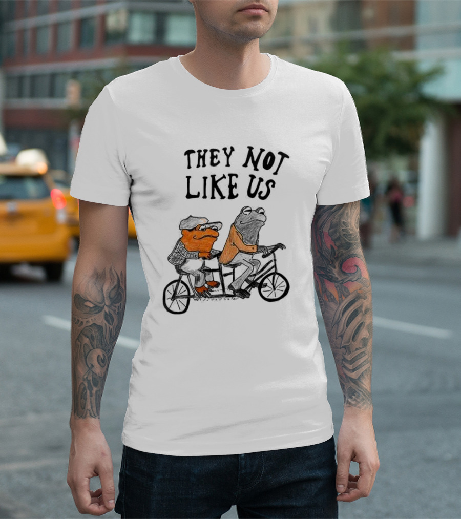 They Not Like Us Frog Riding Bike Duo T-Shirt
