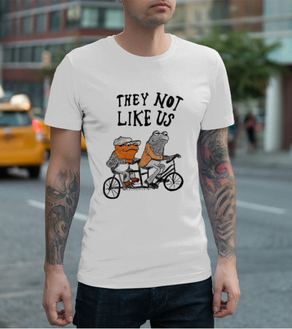 They Not Like Us Frog Riding Bike Duo T-Shirt