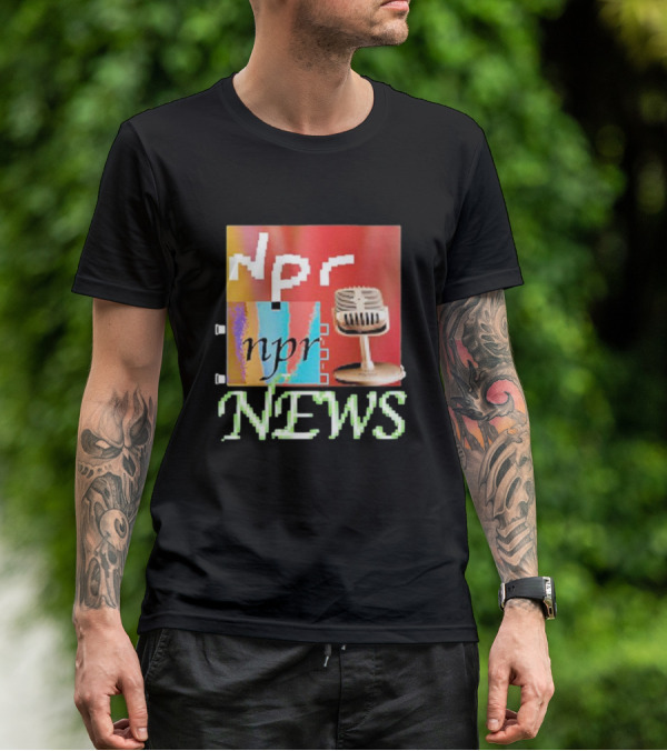 NPR News Vintage Microphone Graphic Jack Corbett TikTok T-Shirt