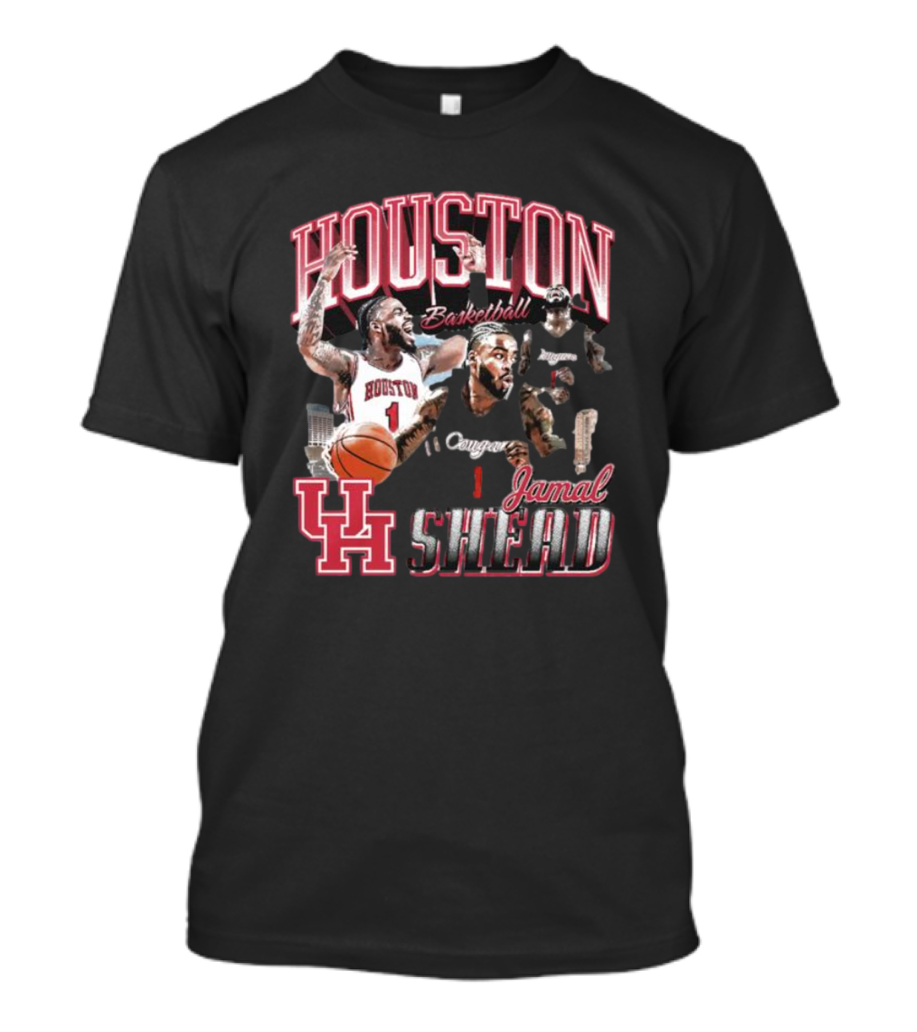 Houston Cougars Jamal Shead Basketball T-Shirt