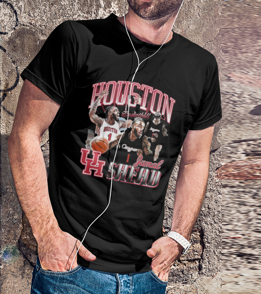 Houston Cougars Jamal Shead Basketball T-Shirt