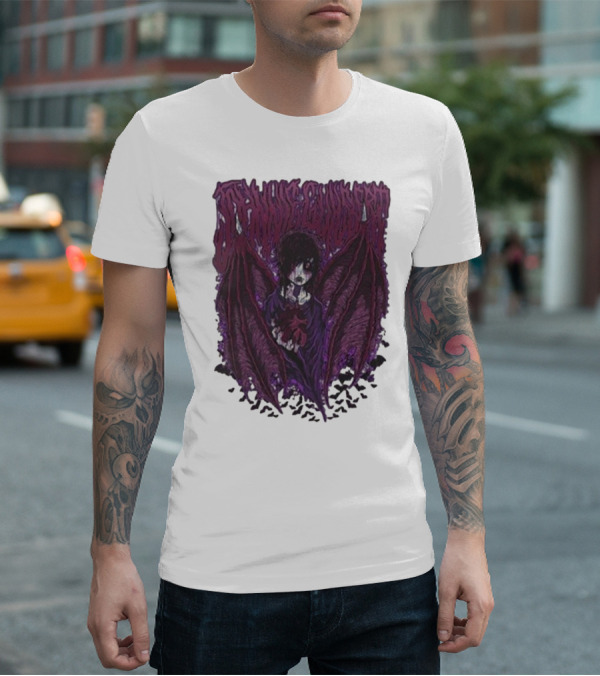 Johnnie Guilbert Vampire Dark Gothic Artwork With Wings And Heart T-Shirt