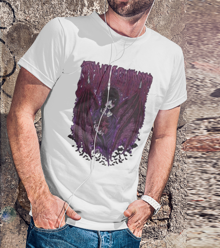 Johnnie Guilbert Vampire Dark Gothic Artwork With Wings And Heart T-Shirt