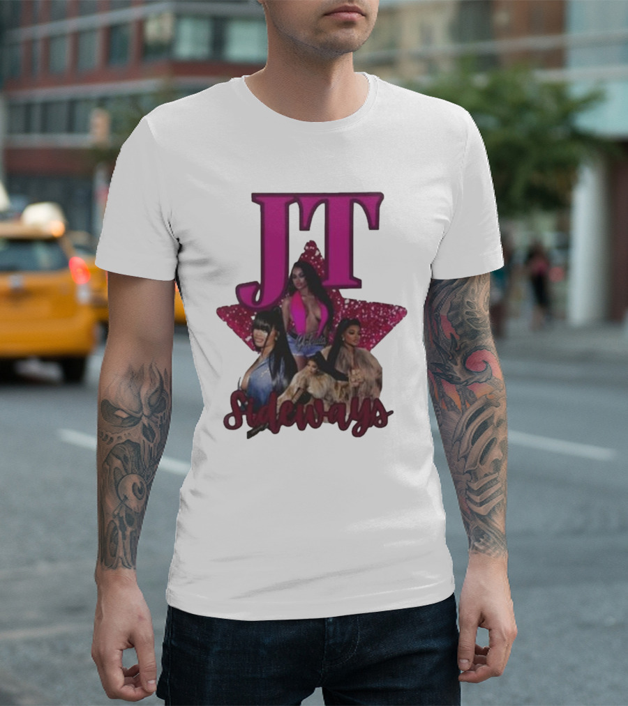 JT Sideways Star Pink Glamorous Portraits T-Shirt
