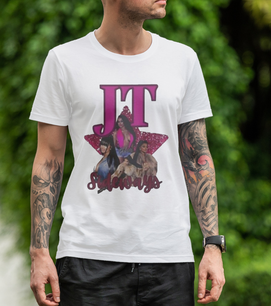 JT Sideways Star Pink Glamorous Portraits T-Shirt