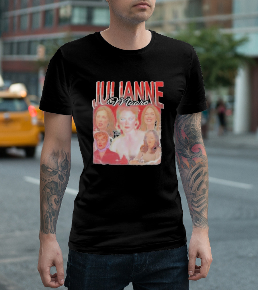 Julianne Moore Iconic Red Style Collage T-Shirt