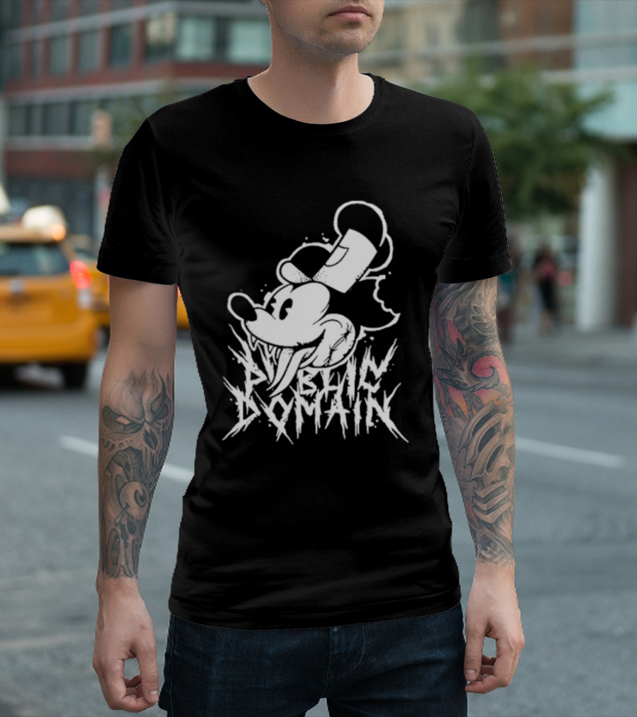 Junkyardla Mickey Mouse Public Domain Grim T-Shirt