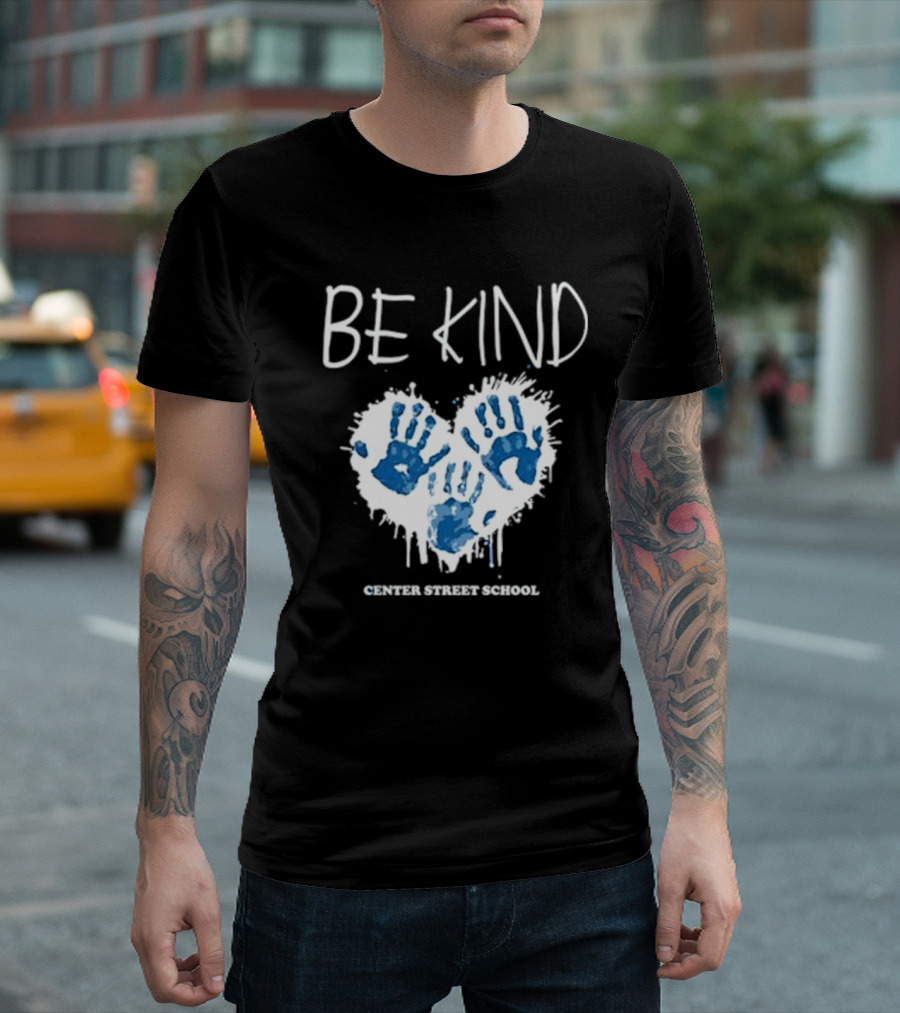 Be Kind Heart Handprints Center Street School T-Shirt